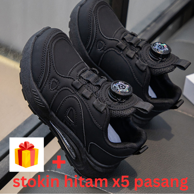 26-37 Kasut Sekolah Budak Lelaki Perempuan Shoes School Hitam Kids Boys Girls Sneakers Sekolah Rendah HK39