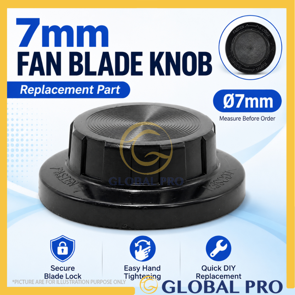 7mm Fan Blade Knob Replacement Lock Nut Cap for Table Fan Stand Fan Blade Holder Spare Part Black