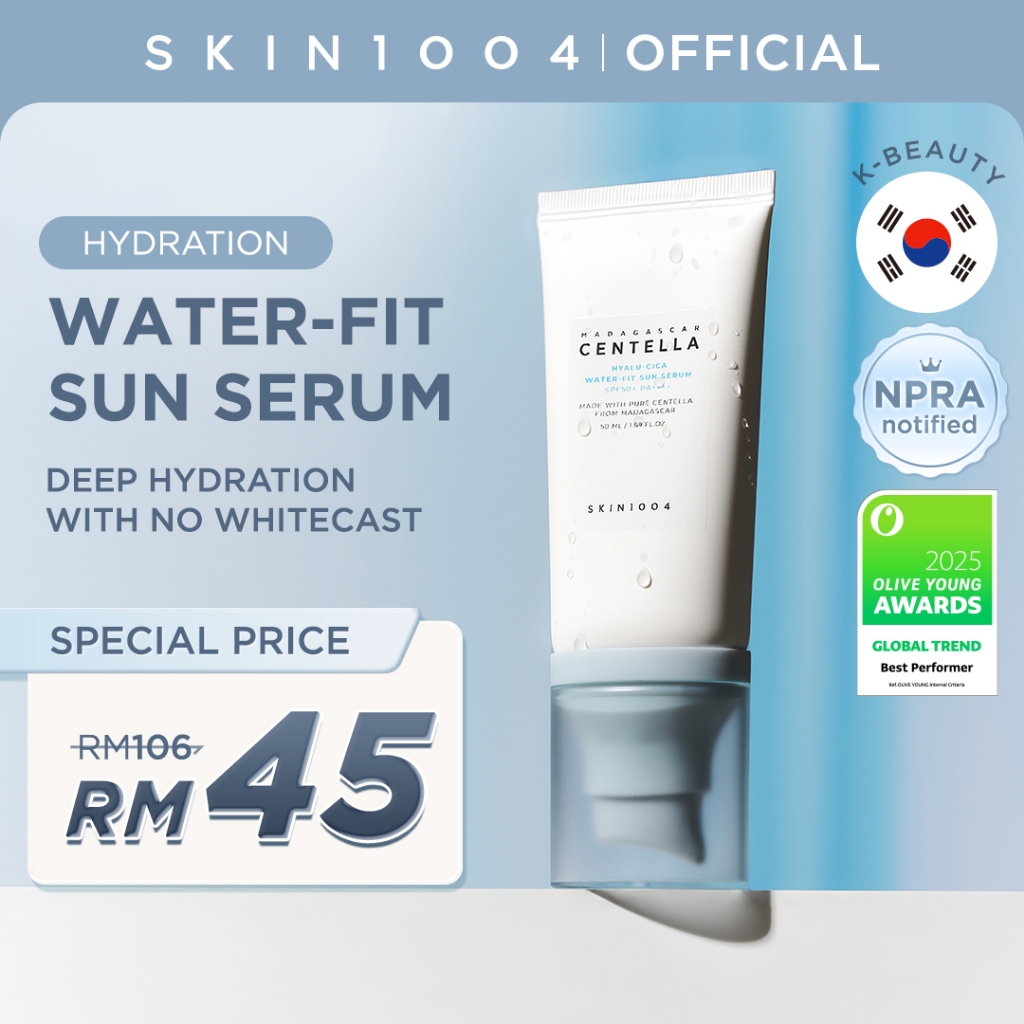 [BEST] SKIN1004 Madagascar Centella Hyalu-cica Water-Fit Sun Serum SPF50 PA++++, No White Cast, Long-lasting | 50ml