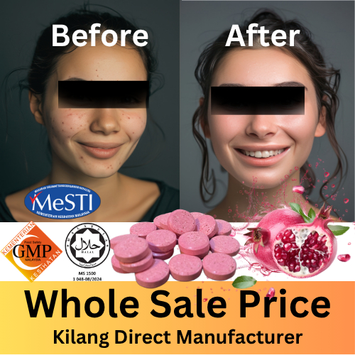 Glo-C Whitening Beauty Pinkish Booster Chewable Tablet Direct Kilang Manufacturer KKM Lulus Halal