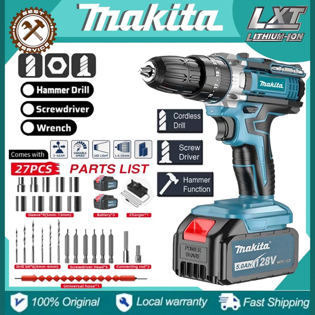 Makita 2 Large Batteries 128V Cordless Drill 3-in-1 Function High-Power Screwdriver Drill Set