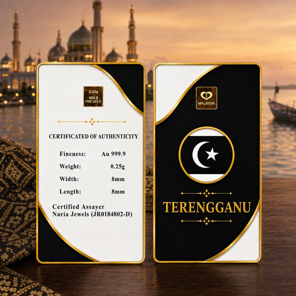 Naria 999.9/24K Gold Bar 0.25gm Terengganu Design Edisi Negeri Malaysia Terengganu Collection&hellip;