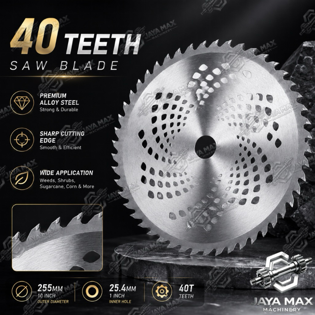 Mesin Rumput 40 Gigi Brush Cutter Blade Metal Disc 25.4mm 40 Tooth 40t Blade Potong Ranting Kecil