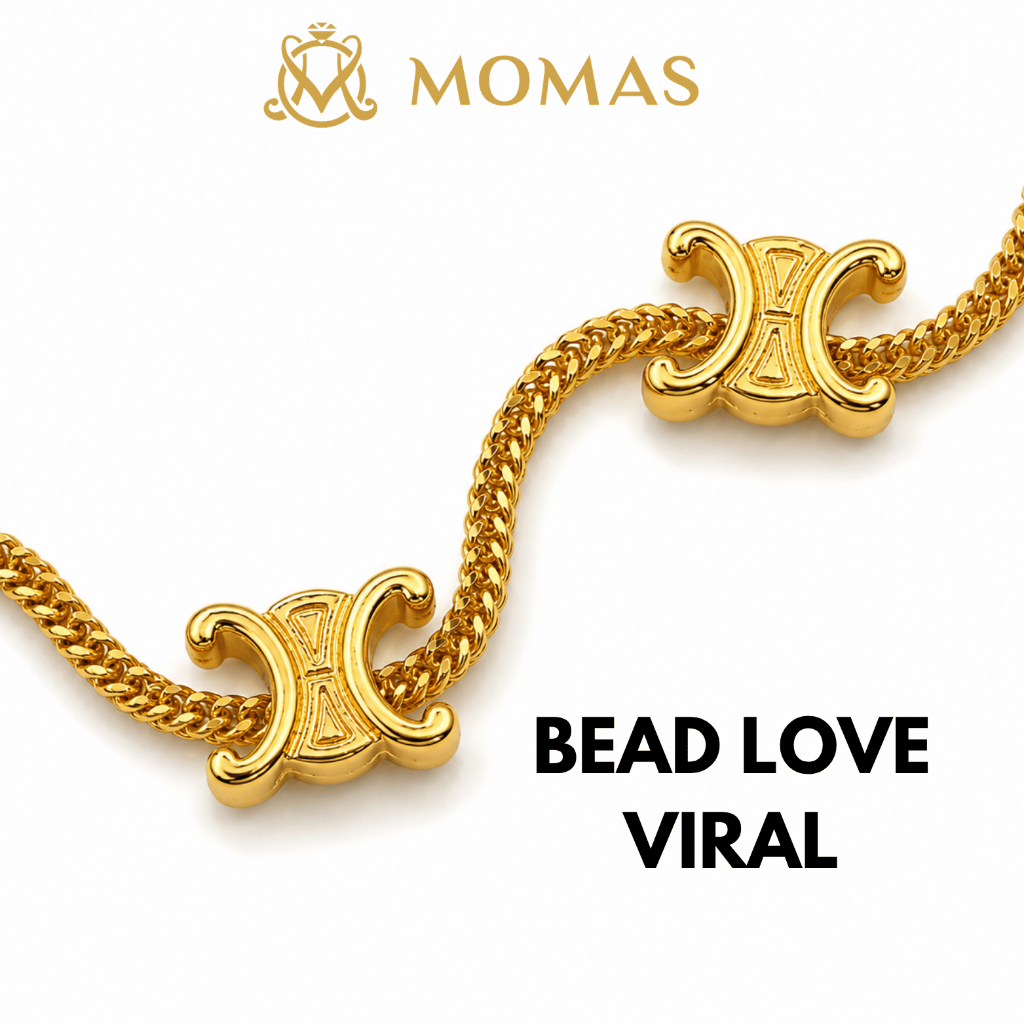 MOMAS BEAD LOVE HARD GOLD VIRAL Original Emas 916 Beads Alphabets 5D Bead Enamel Emas 916 Charms 916