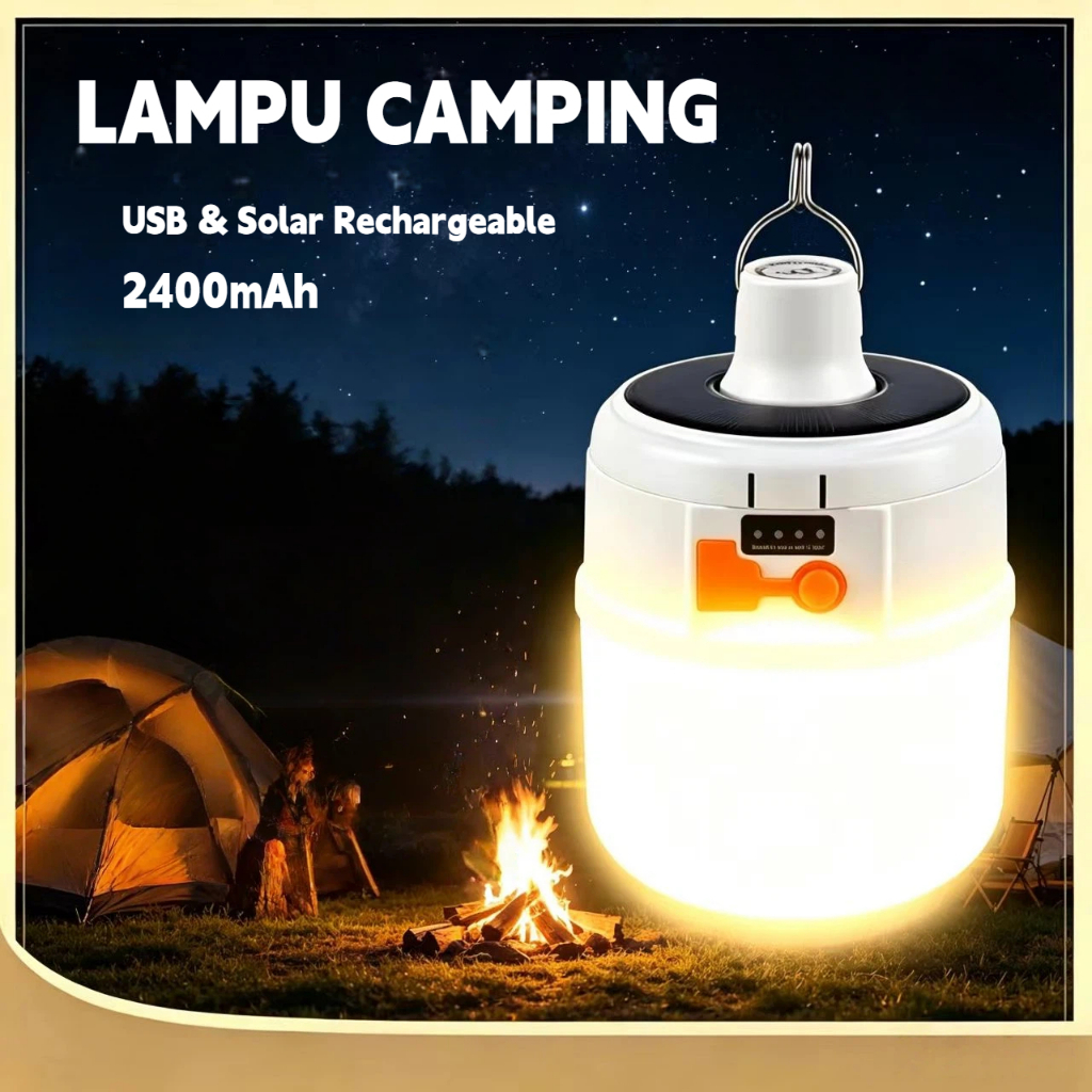 Multifunction LED Solar Charging Light Bulb Camping Rechargeable Portable Waterproof Market Light camping