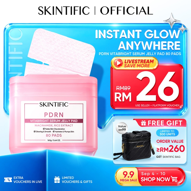 SKINTIFIC PDRN VitaBright Jelly Pad Niacinamide Instant Glowing Fade Skin Hydrated Makeup Base Toner