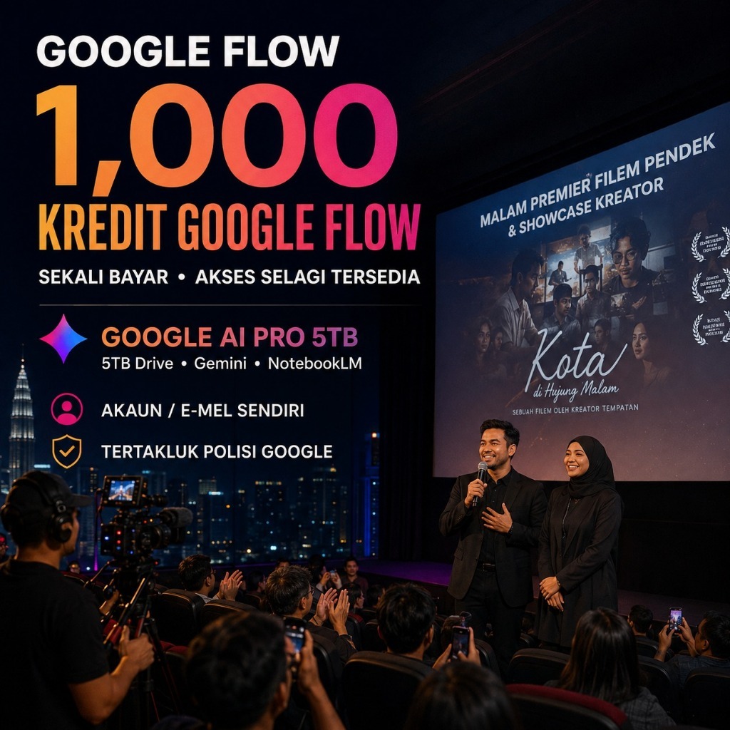 GOOGLE AI FLOW 1,000 CREDIT / 5TB STORAGE / VIDEO AI / STORYBOARD VIDEO | PERSONAL ACC | 3.6 FLASH | GEMINI PRO AI
