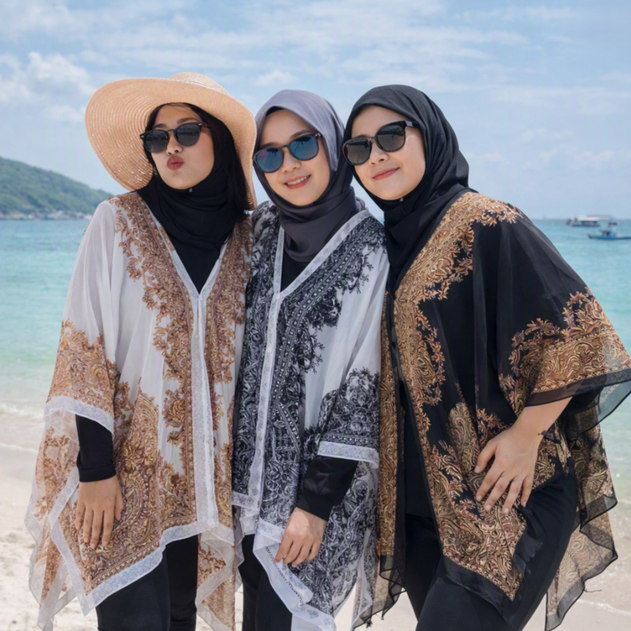 Baju Shawl Batik Silk Top Women Clothing Scarf