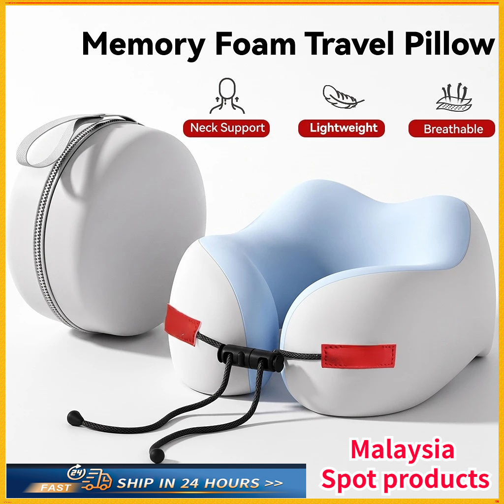 Memory Foam U-Shaped Travel Portable Neck Support Pillow versatile neck protection pillow(With Storage Box)