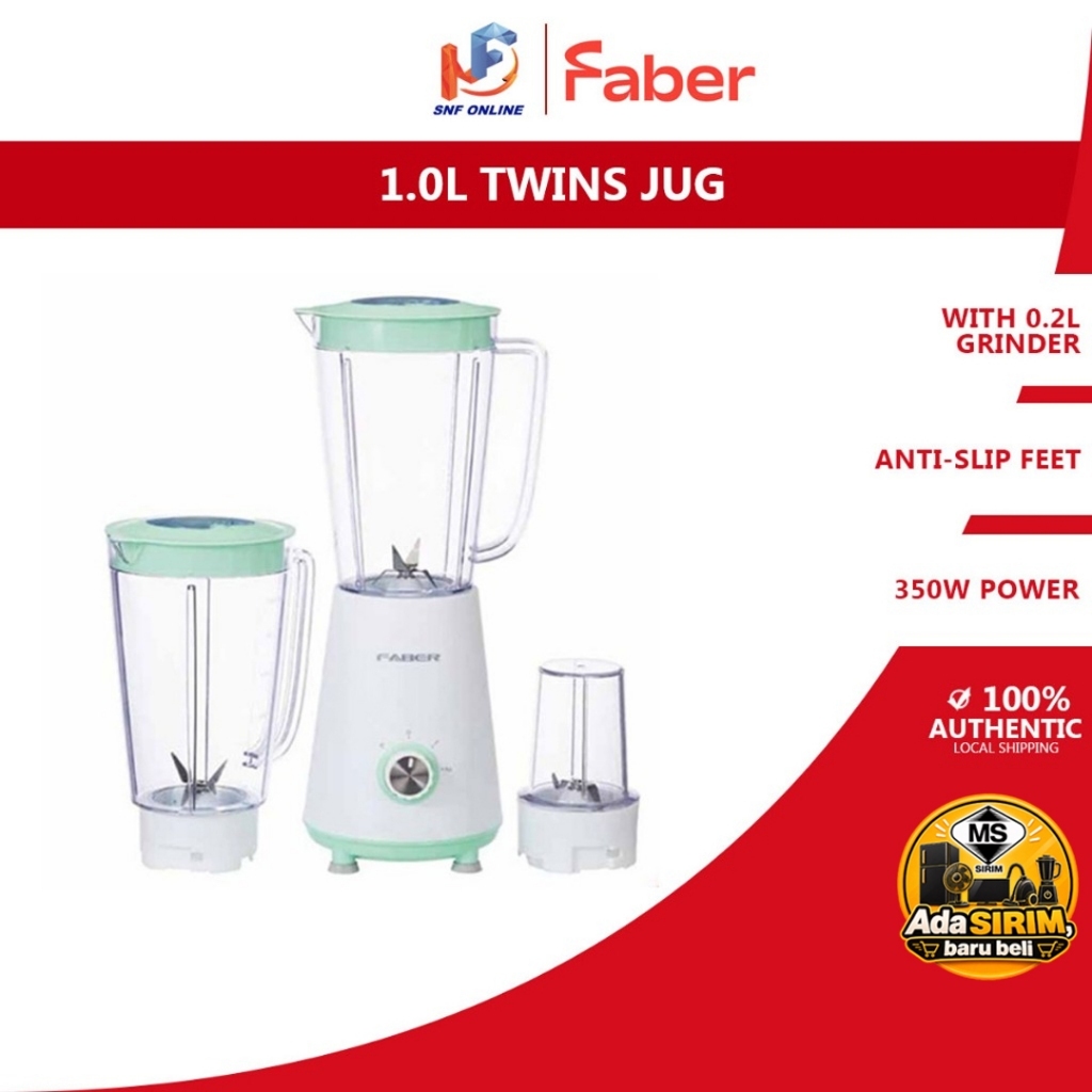 Faber 1.0L Mesin Pengisar Blender (TWIN JAR) FBG BLENDY P1021