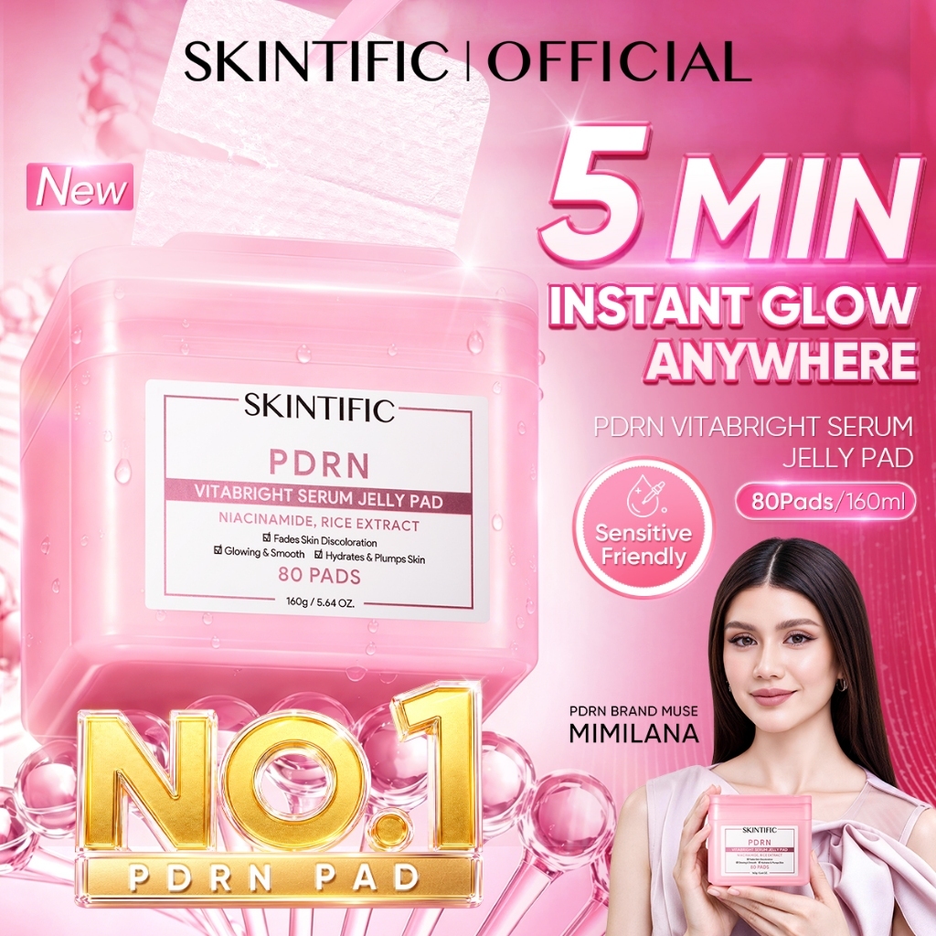 SKINTIFIC PDRN VitaBright Jelly Pad Niacinamide Instant Glowing Fade Skin Hydrated Makeup Base Toner