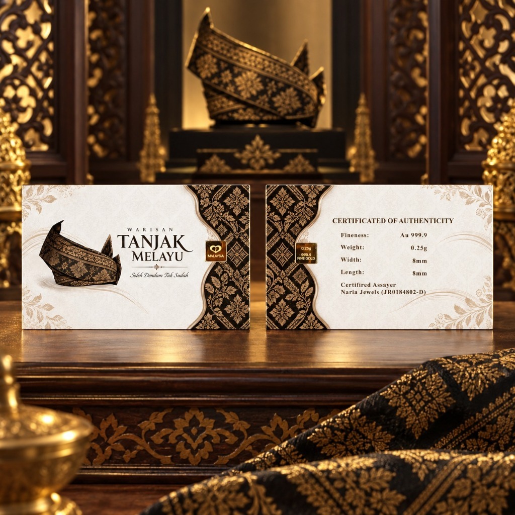 Naria 999.9/24K Gold Bar 0.25gm Tanjak Melayu Design Emas Tulen Gold Investment&hellip;