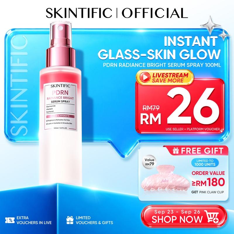 [MimiLana approved,Live-exclusive] SKINTIFIC PDRN Radiance Bright Serum Spray | Instant Glow, Niacinamide Whiten, Smooth