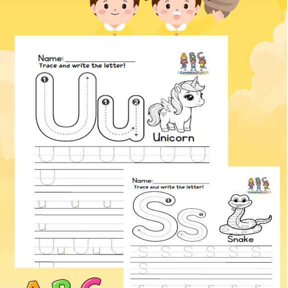 [001] Ebook Fun Tracing letter A to Z Animal Worksheet- EBOOK LEMBARAN MENULIS ABJAD A-Z HAIWAN DALAM BAHASA INGGERIS
