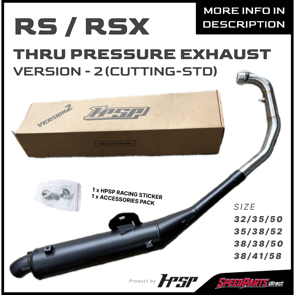 HPSP RACING EXHAUST THRU PRESSURE VERSION-2 RS RSX 32/35/50 35/38/52 38/38/50 38/41/58
