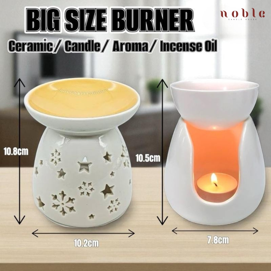 [BIG SIZE] Incense Oil Burner+ FREE Candle Tray+ FREE 4pcs tealight candle(4hours+/-) GREEN/PINK/ORANGE
