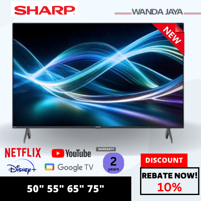 [FAST DELIVERY] Sharp 4K UHD 4TC50HJ6000X Google TV  / 50" 55" 65" 75"/