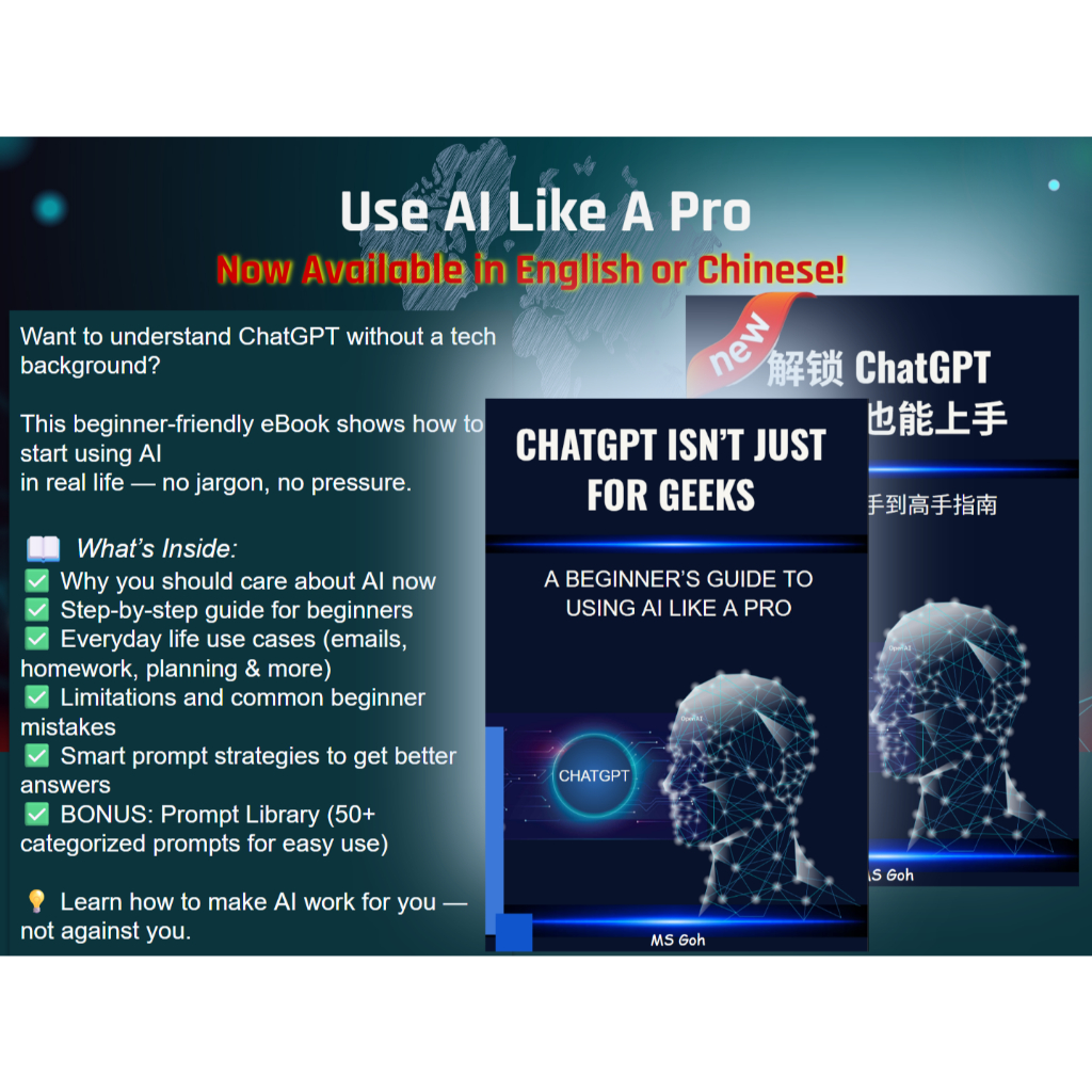 eBook: ChatGPT Guide for Beginners 初学者AI指南 Panduan ChatGPT untuk Pemula | Learning Save Time Boost Productivity