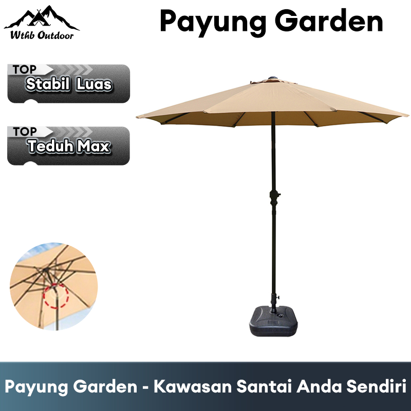 WTHB Outdoor Waterproof UV-Protection Patio Garden Umbrella (2.7M)