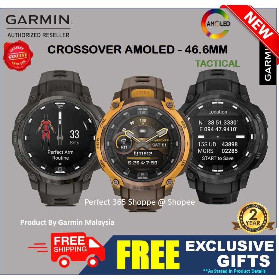 Garmin Instinct 3 AMOLED / SOLAR (45/50MM)/ Crossover AMOLED Hybrid Super-LumiNova Rugged Outdoor Multisport GPS watc