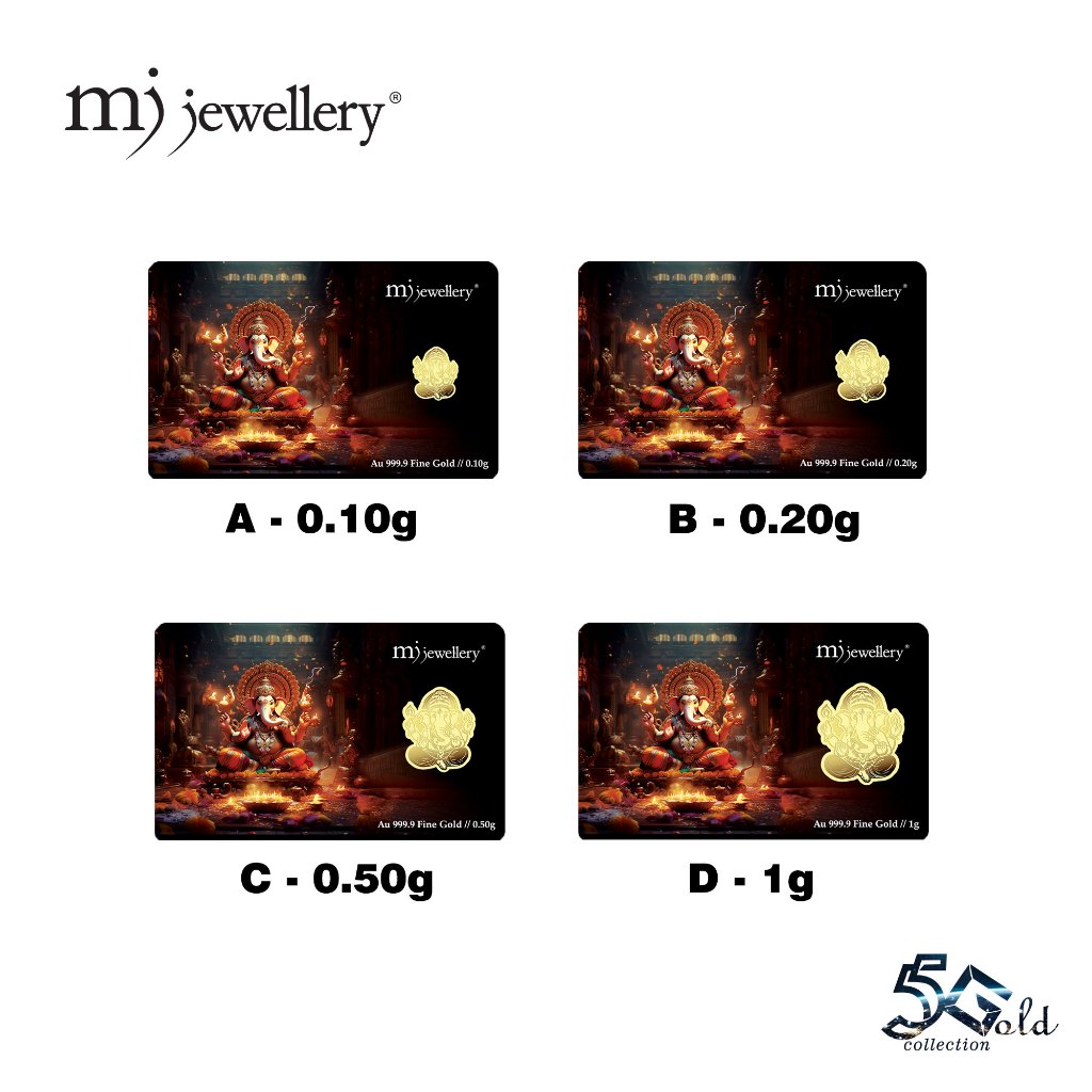 MJ Jewellery 5G Gold Collection 999.9/24K Gold Bar F49 (0.1g / 0.2g&hellip;