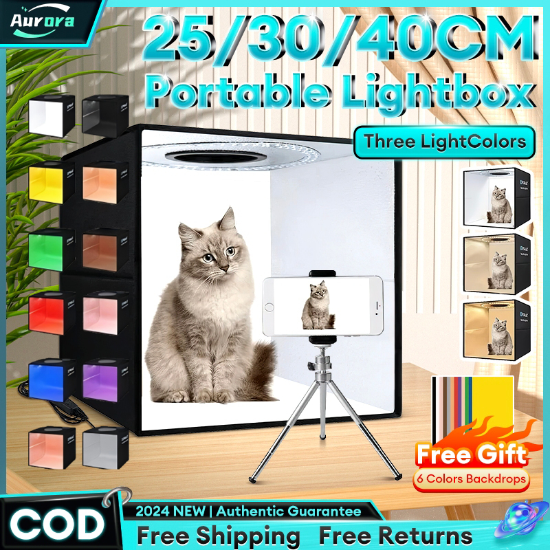 25cm/30cm/40cm/80cm LED Product Case Lightbox Folding Mini Photo Studio Light Box Photography Lighting Shooting Box