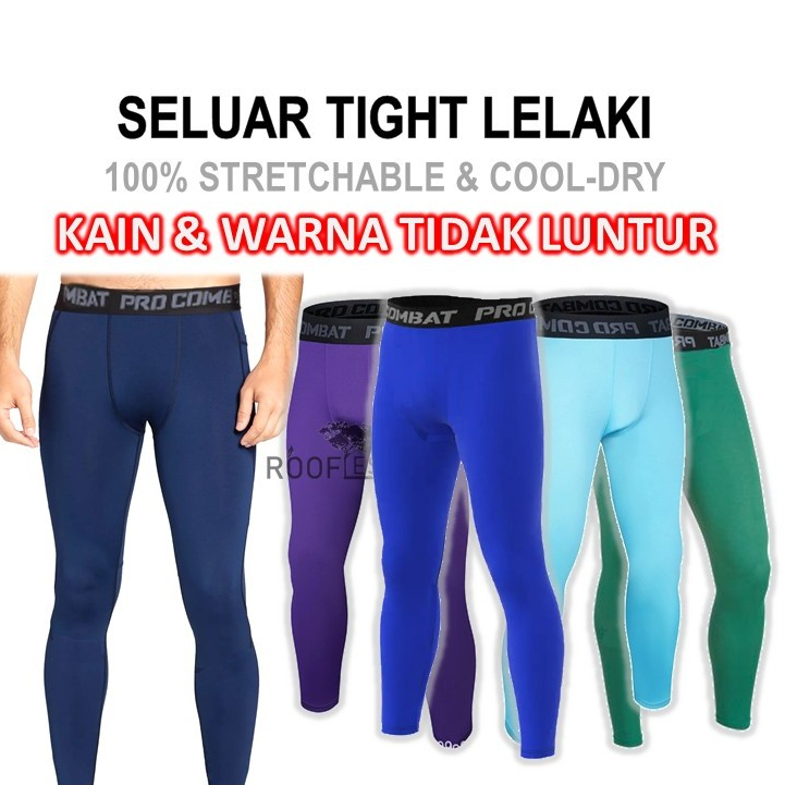 ROOFLESS Seluar Tight Lelaki Bola Tight Pant Man Compression Pants Seluar Tight Budak Lelaki Legging Men Tight Merah