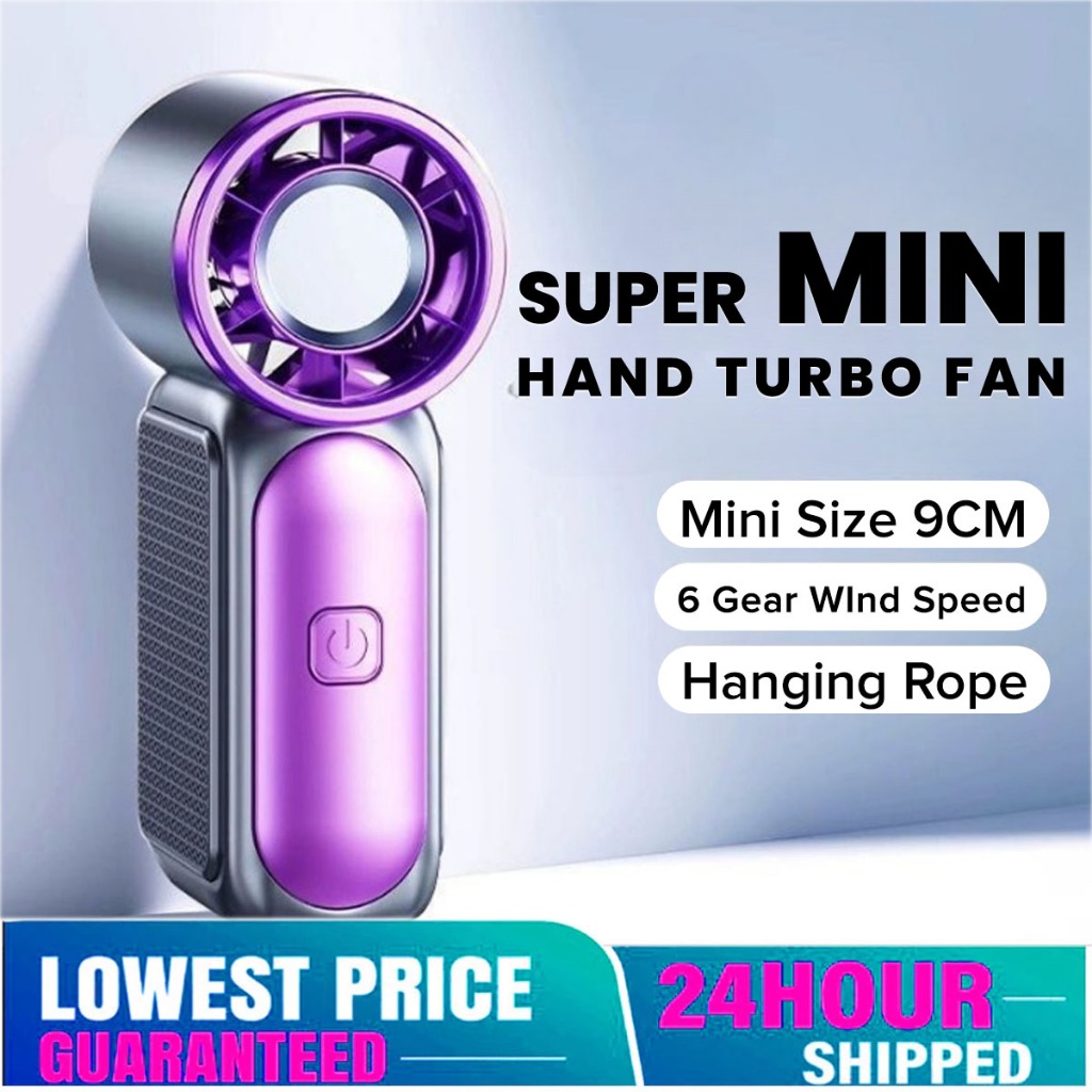 Kipas Turbo Mini Air Cooler 4500mAH Portable Fan Rechargeable With LED Display 100 Speed Kipas Tangan USB 手持小风扇 X688