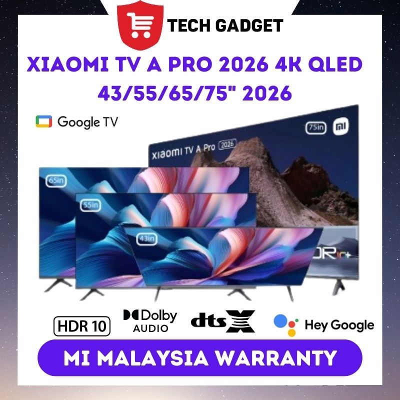 Xiaomi TV A Pro Series 32/43/55/65/75 2026 | 4K QLED | Dolby Audio | Google TV