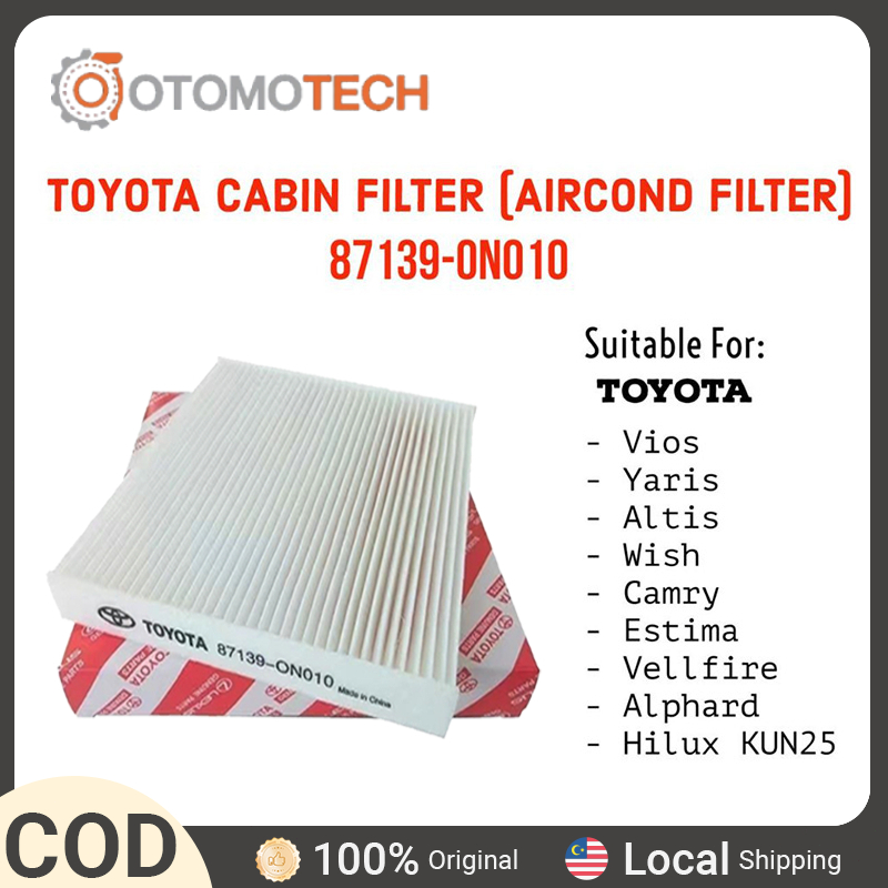 【100% Original】TOYOTA 87139-ON010 AIRCOND CABIN FILTER - VIOS/ YARIS/ ALTIS/ WISH/ CAMRY/ ESTIMA/ VELLFIRE/ALPHARD/HILUX