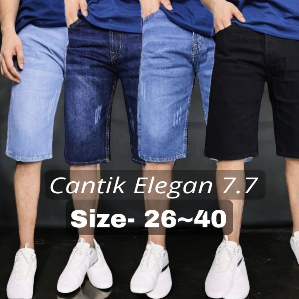 Men's Denim Short Pant NoN Stretchable- Size 28~40 (Ready Stock) Classic zip men jeans??