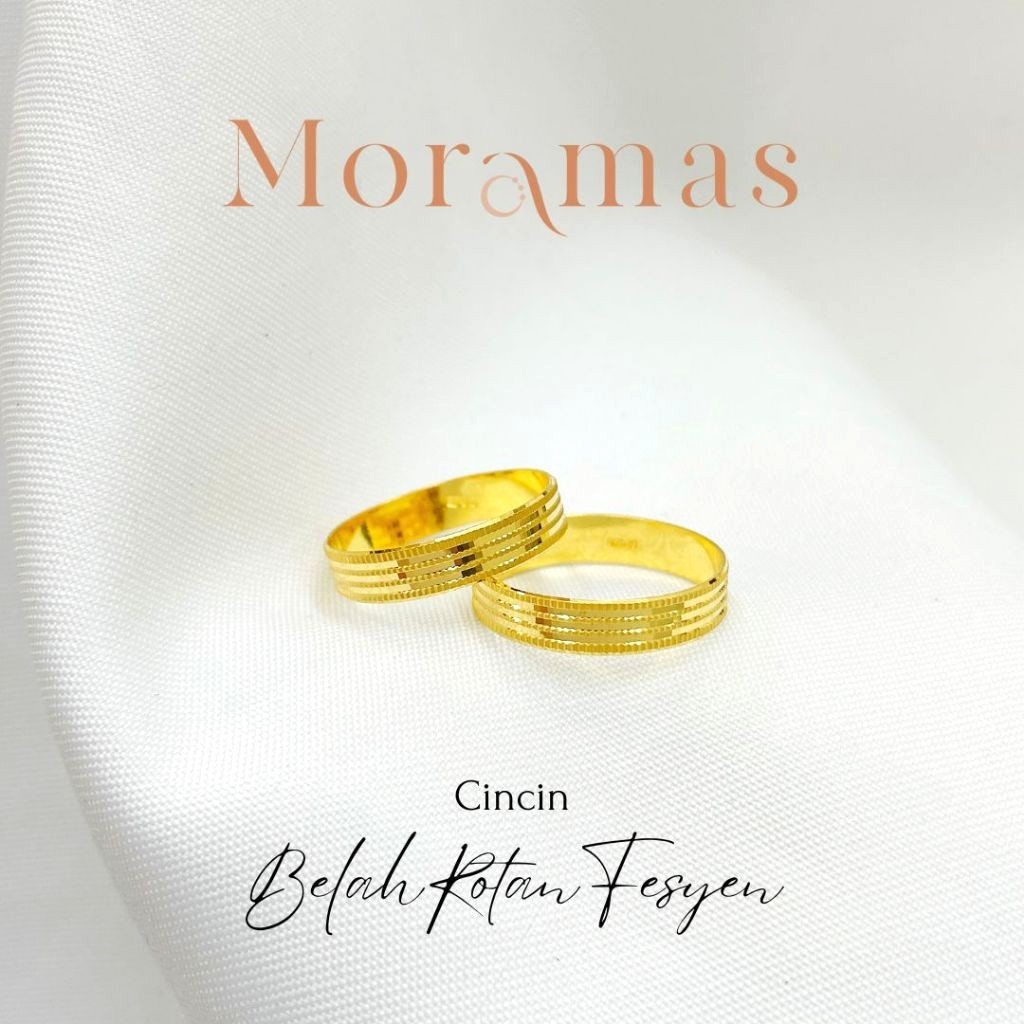 Moramas FASHION Bond Ring 916 Gold/ Cincin Belah Rotan FESYEN Emas 916/ 圆型戒子916金 #Couple Ring