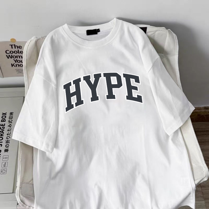 Amerika style women clothing | Oversized Crew Neck T-shirt 100% cotton | HYPE print  stylish casual tops y2k