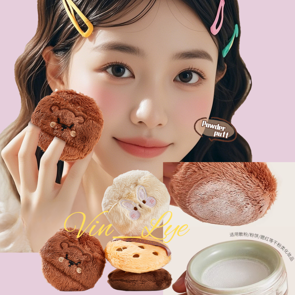 Fluffy Long Velvet Loose Powder Puff Set Cushion Loose Powder after foundation sponge Fingertip Makeup Sponge