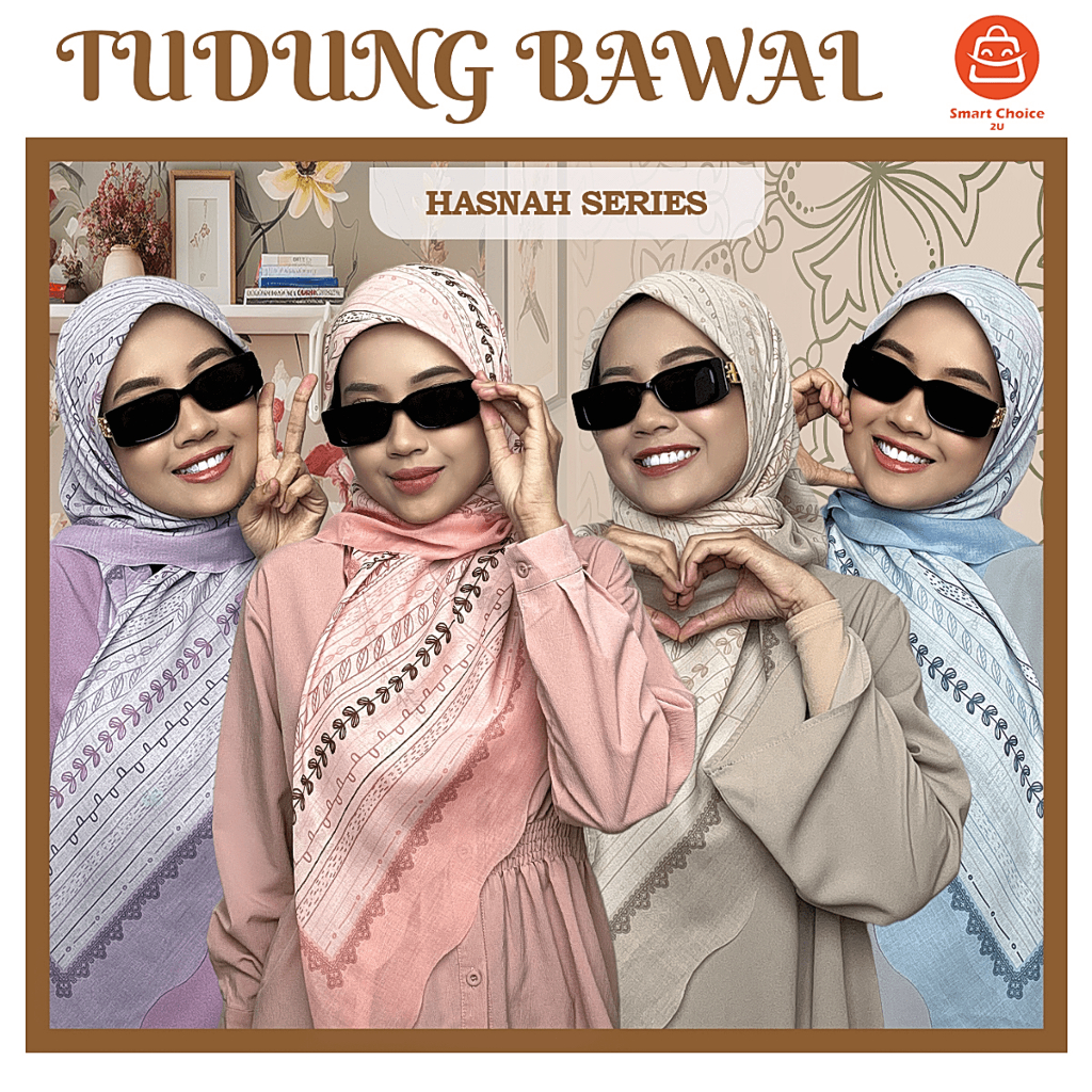 Tudung Bawal Hasnah Series Koleksi Cotton Voile Sopan Bergaya Setiap Hari