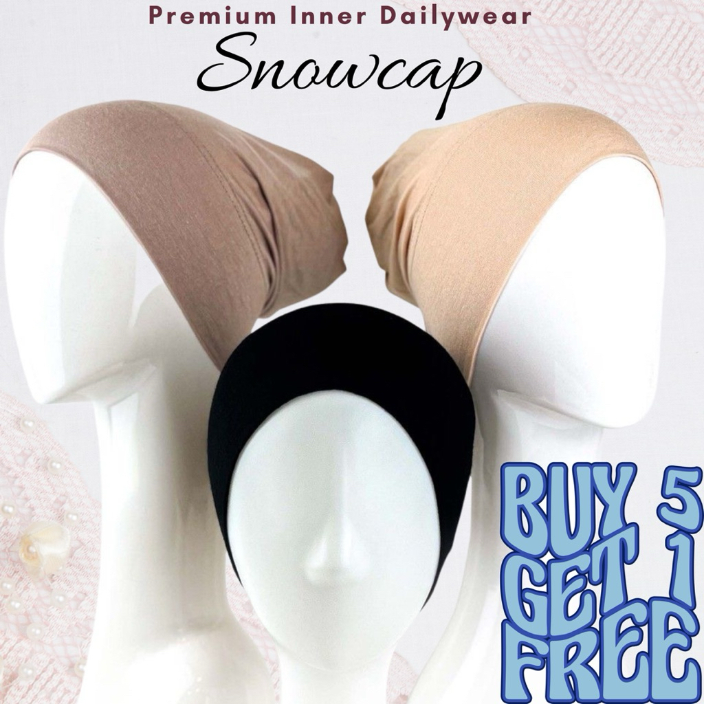 ✨Inner Snowcap (Beli 5 FREE 1 Gift🎁) Inner lubang Cotton Snowcap Berhantu DailyWear Inner Basic Snowcap Berlubang Soft 💕
