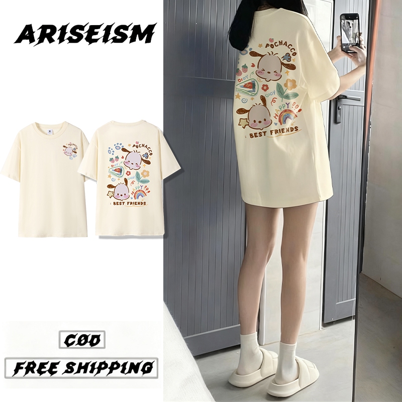 ARISEISM baju tshirt perempuan korean Cute style woman baju wanita 衣服女裝 baggy shirt oversized Casual