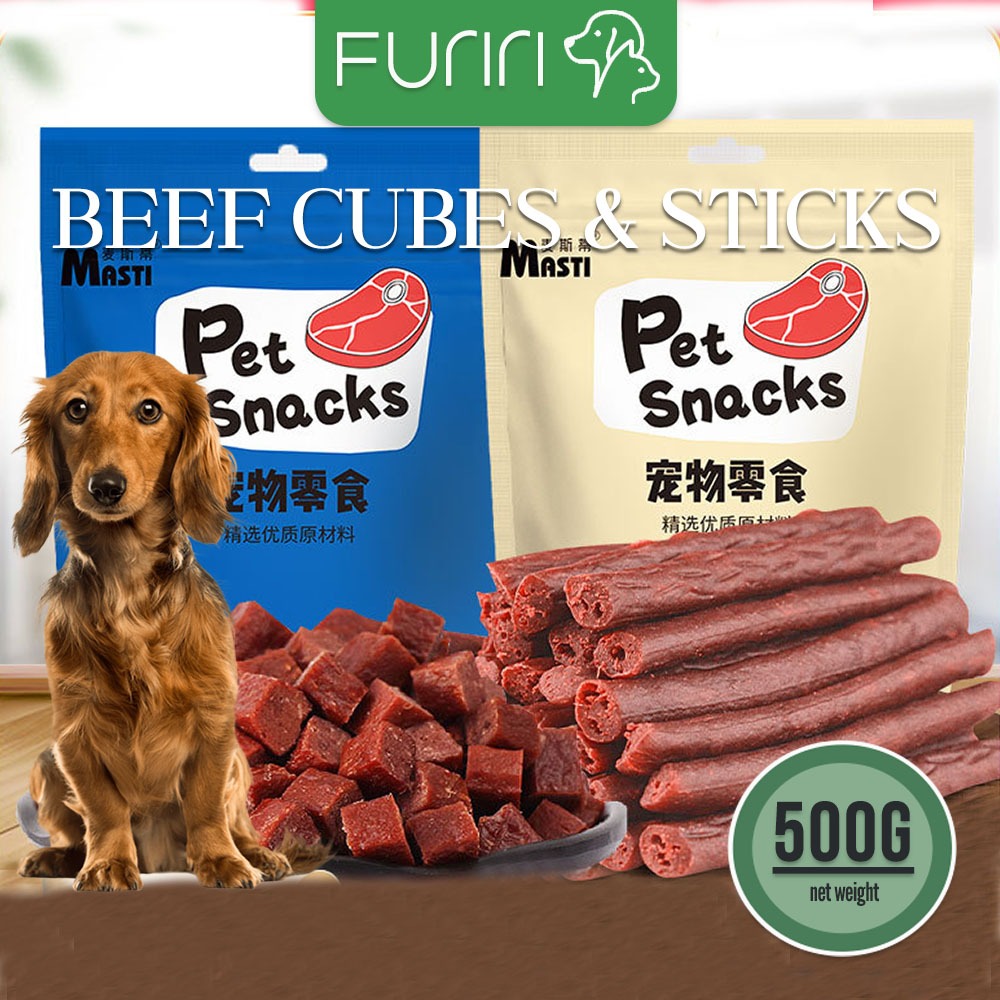 Furiri Masti 500g Soft Beef Cubes Sticks & Dental Bone Molar Teeth Grinding Snacks For Dogs Pets Snacks Dog Treats
