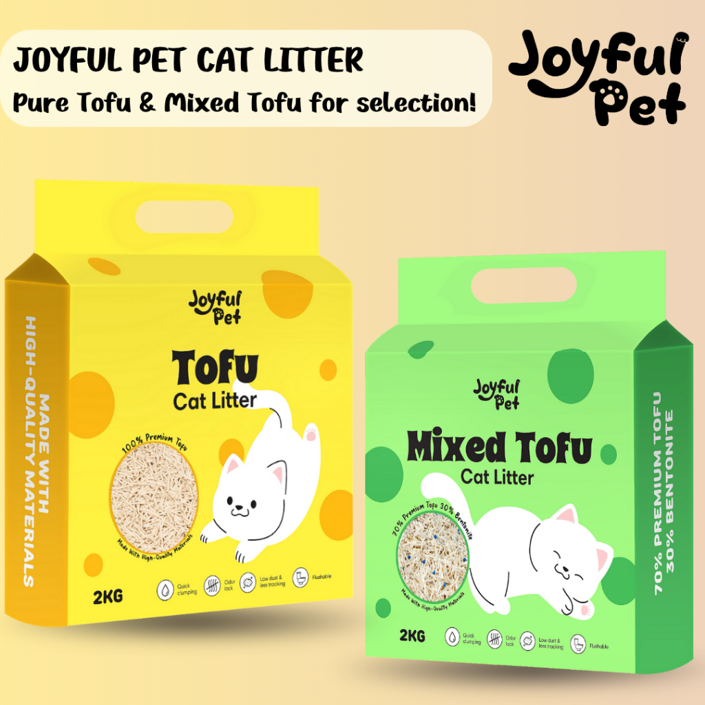 [Joyful Pet] Premium Natural Cat Litter Tofu (2KG) | Pasir Kucing | Toufu Cat Litter | Cat Tofu | 豆腐猫砂 混合豆腐猫砂