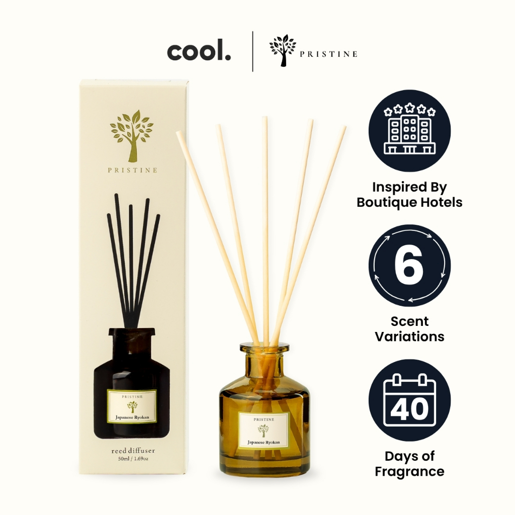 Pristine Reed Diffuser | Hotel Series | Essential Oil | Fragrance Diffuser for Toilet | 50ml