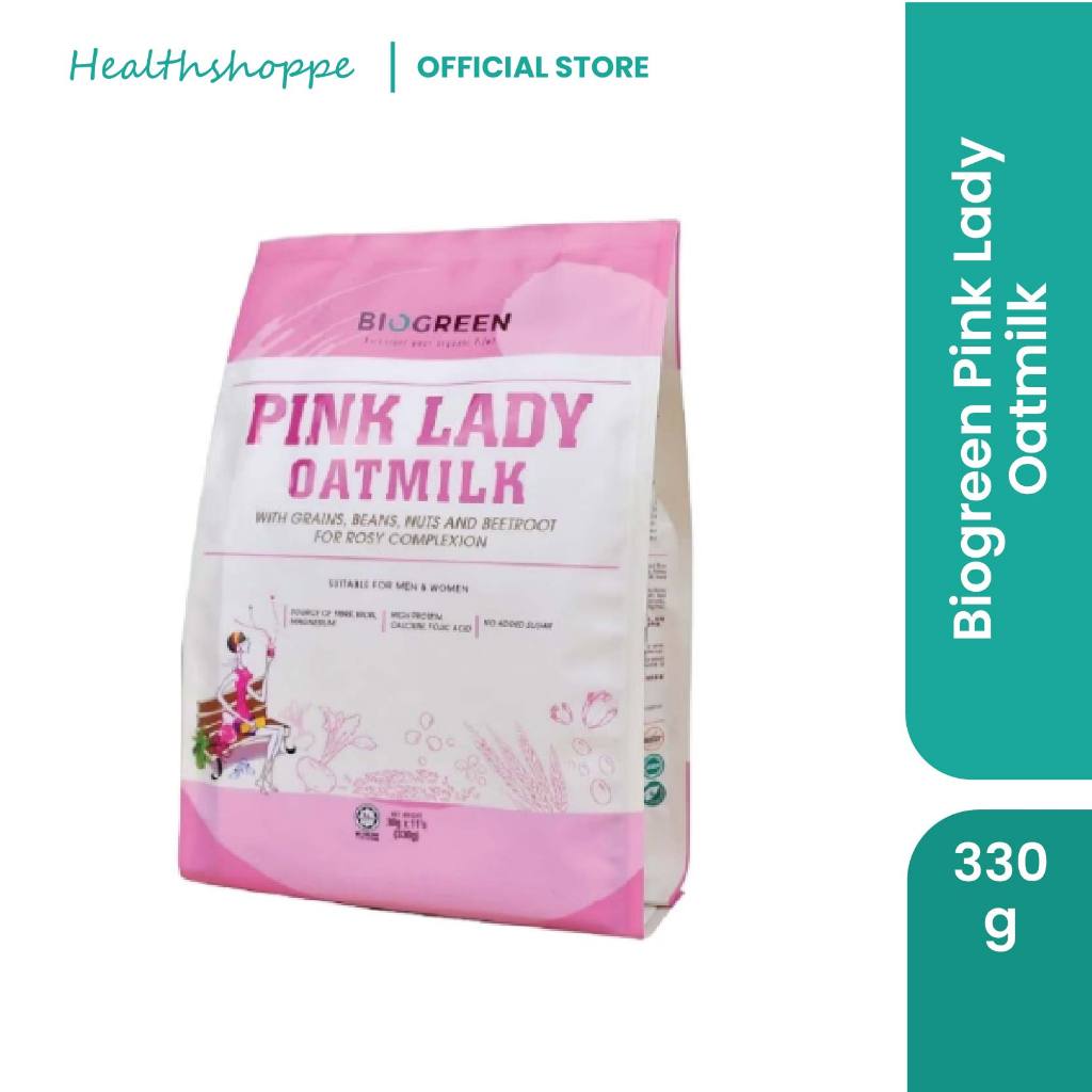 Biogreen Pink Lady Oatmilk – High Calcium Vegan Oat Milk (30g x 11 sachets) | Beauty & Wellness Drink