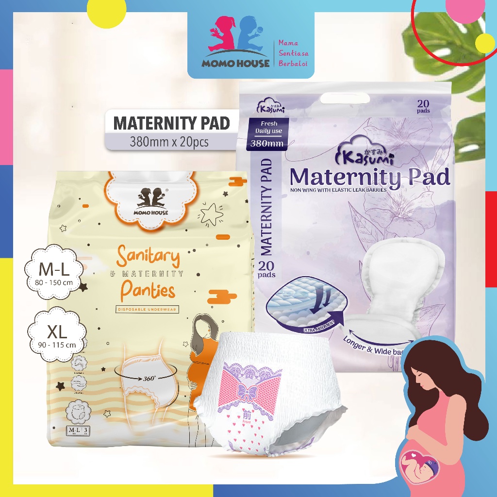 Momo House Pad Bersalin Maternity Pad Sanitary Pants Overnight Panties Sanitary Pad Period Panties