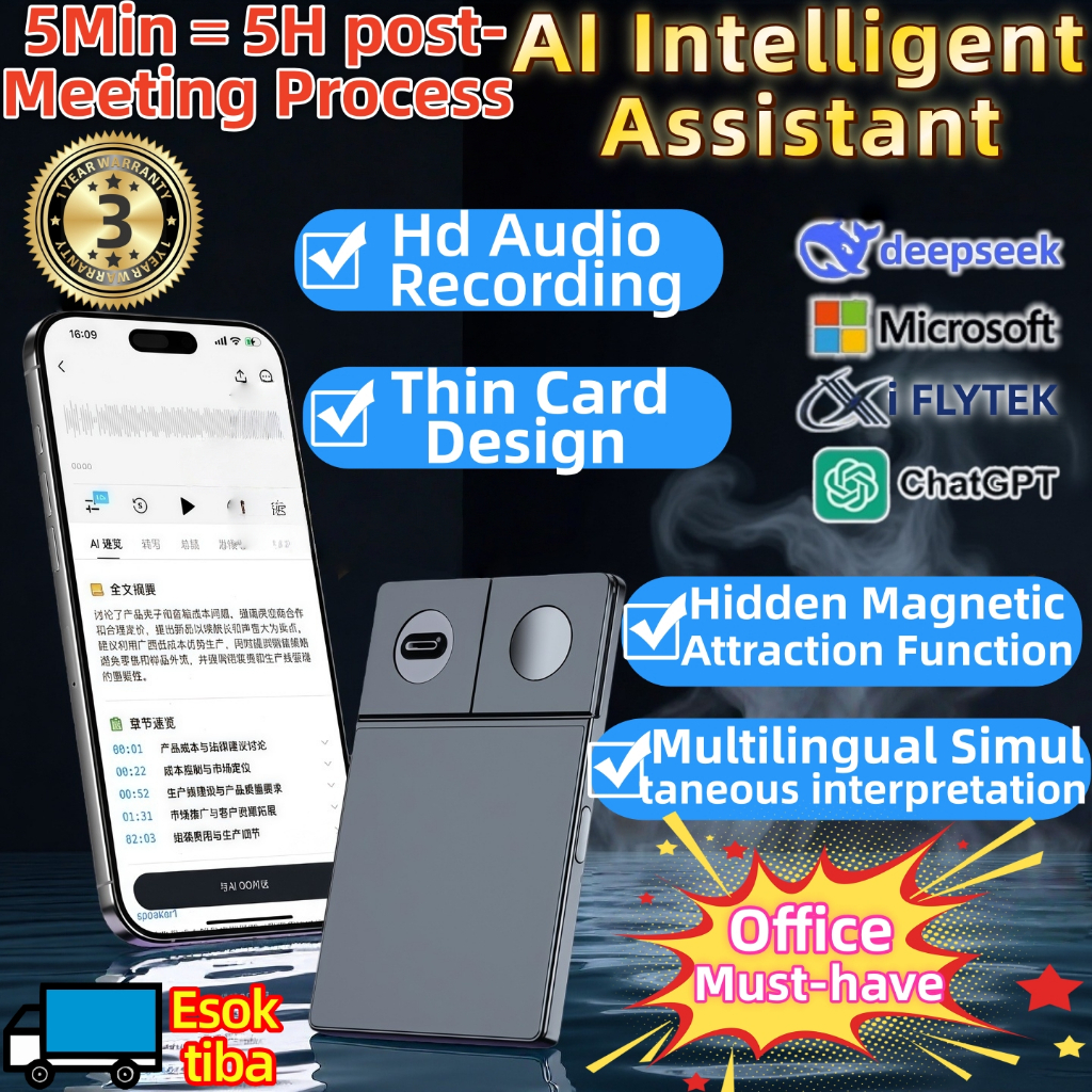 Al Intelligent Assistant for Calls, Lectures,Meetings Advanced Ai Detection With Global Languages Deepseek，Chatgpt