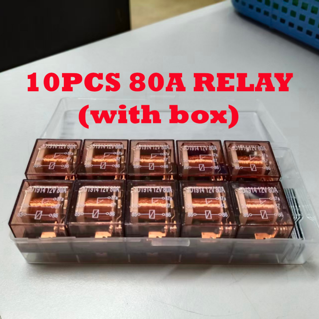 10PCS 5 Pin 80A Relay With Led 12V Car Lorry Van Headlamp Fog Lamp Light Horn Hon Kereta Accessories