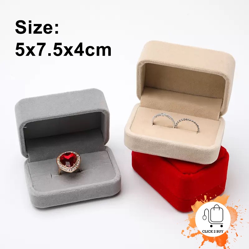 Engagement Storage Box Wedding Couple Double Ring Box Elegant Luxurious Velvet Jewelry Case