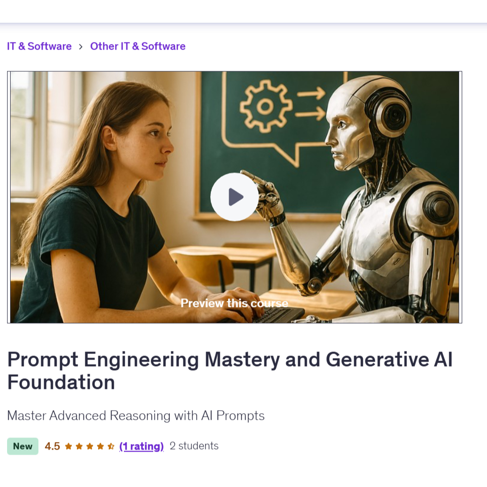 Ai Prompt Video Course-Prompt Engineering Mastery and Generative AI Foundation | Learn AI Prompt Video Lessons