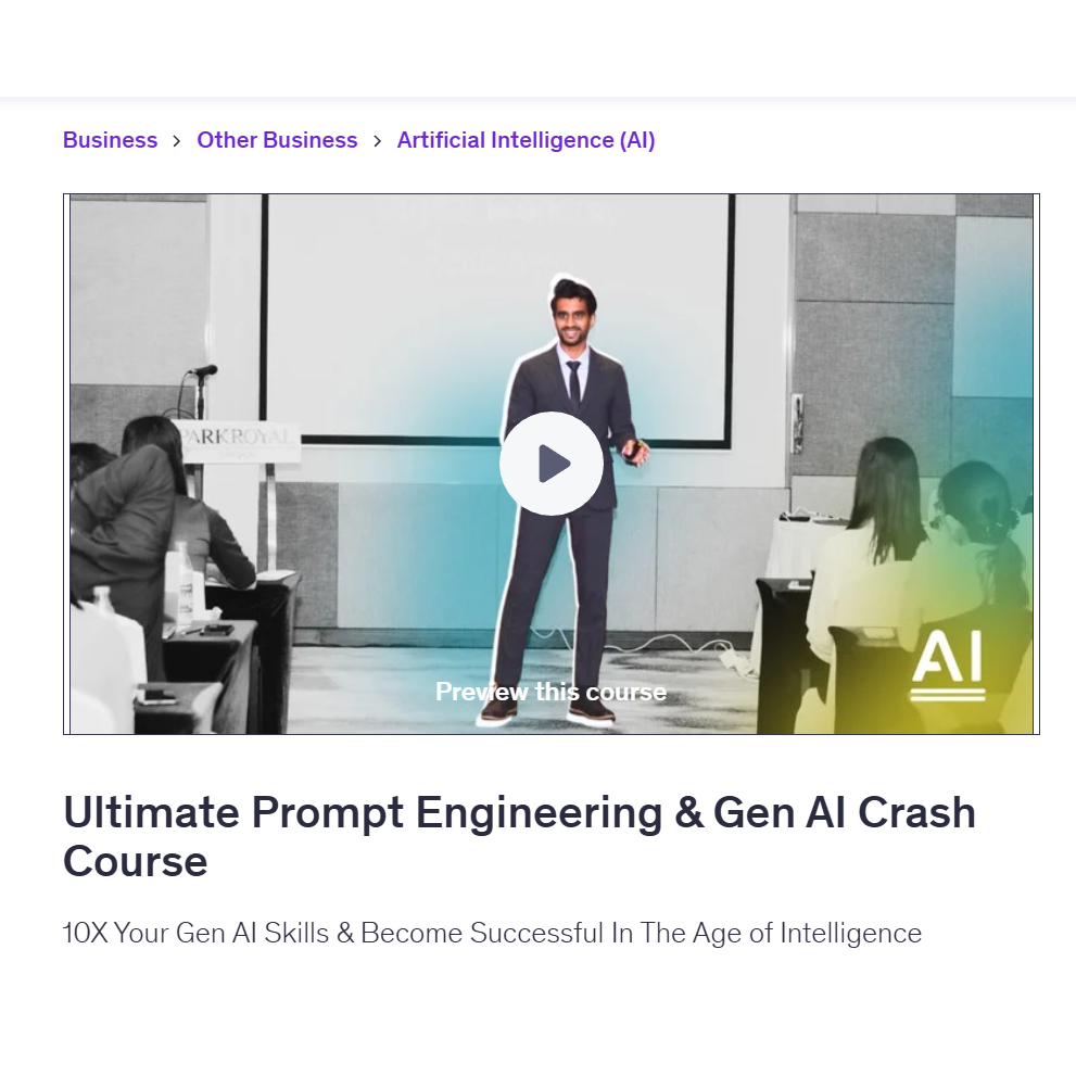 Ai Prompt Video Course-The Ultimate Prompt Engineering Crash Course for Sucess | Learn AI Prompt Video Lessons
