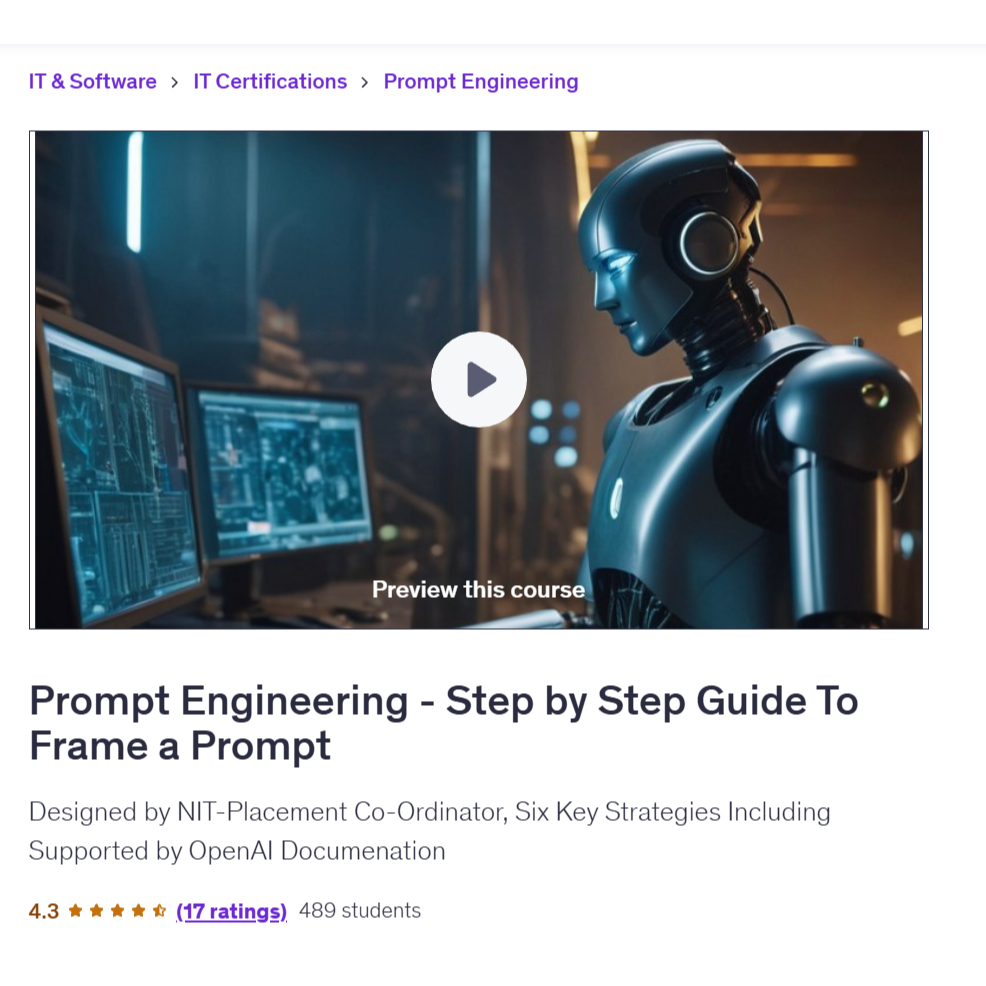 Ai Prompt Video Course-Prompt Engineering - Six Best Strategies To Train Chatgpt | Learn AI Prompt Video Lessons