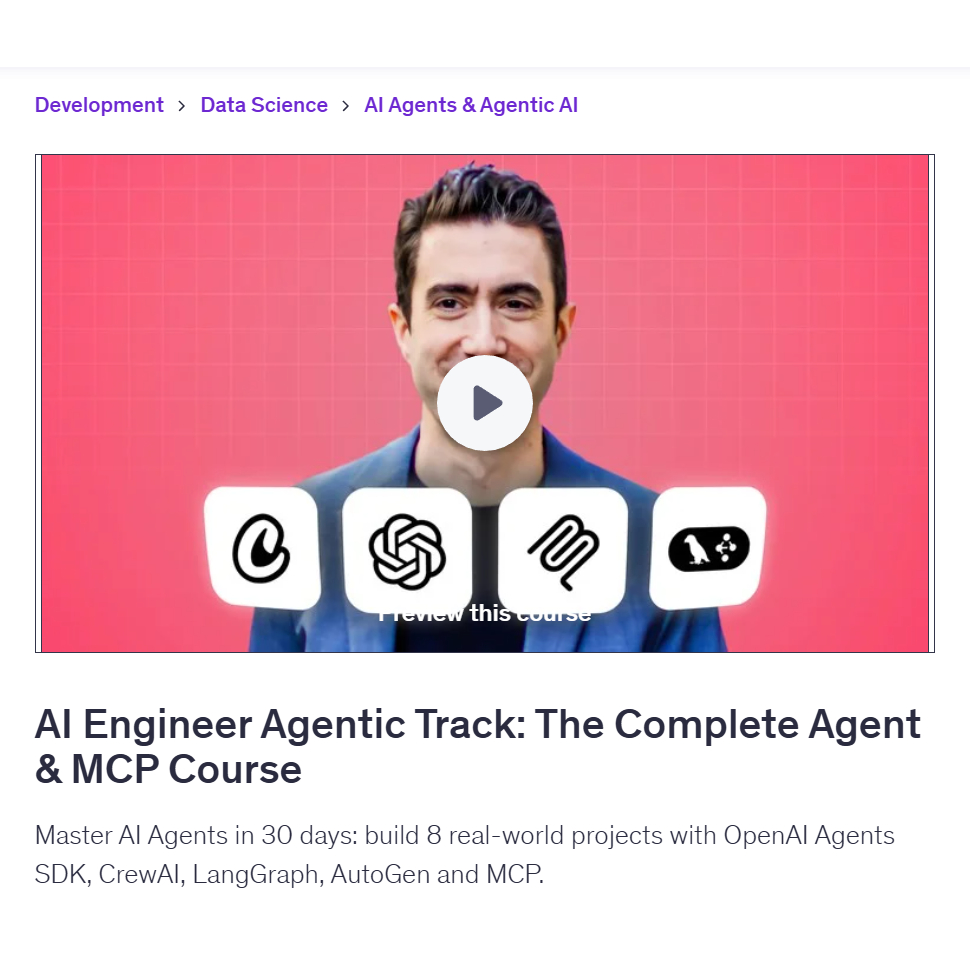 AI Engineer Video Course- AI Engineer Agentic Track: The Complete Agent & MCP Course | Learn AI Agents & Agentic AI