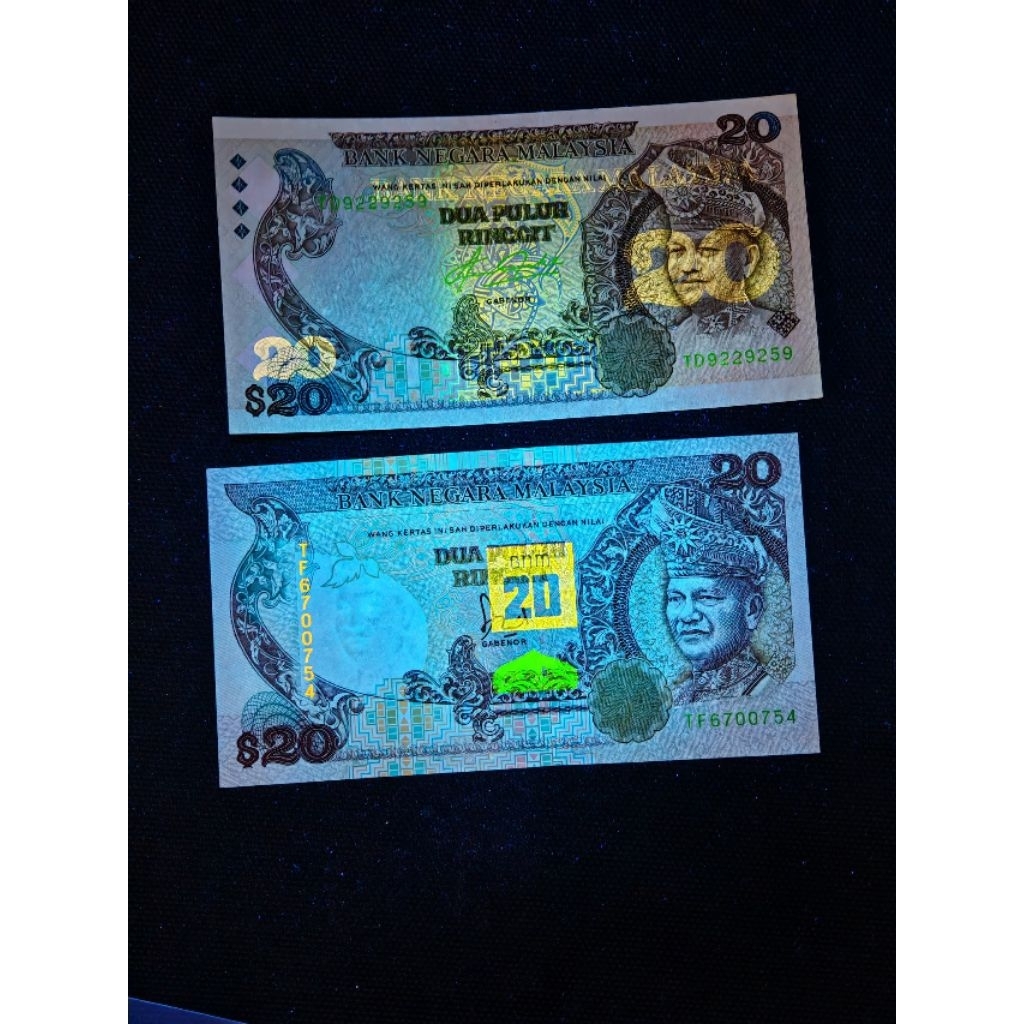 Dua Puluh Ringgit Koleksi [1984-1986-1995] Siri 5 & Siri 6 -Aziz Haji Taha Notes $20 Duit lama Kertas wang bank notes